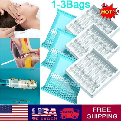 24-72pcs Disposable Silicone Ear Wax Remover Sticky S/L Ear Pick Cleaner Tool*US