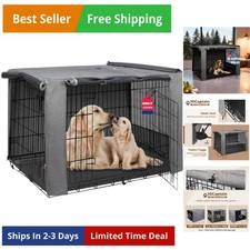 Breathable Dog Crate Cover 48 Inch, Durable Heavy Duty Kennel Cover, Dual Zip...