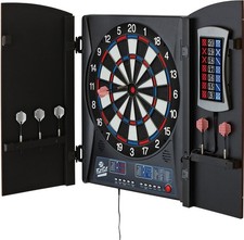 Fat Cat Mercury Electronic Dartboard, Built In Cabinet Doors With 1, Black
