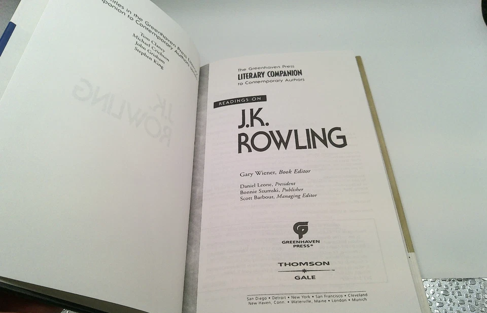 Readings on J.K. Rowling Literary Companion Hardcover Greenhaven Press - Image 2 of 3