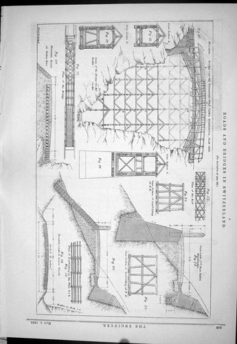 Antique Old Print 1883 Roads Bridges Switzerland Versammer-Tobel Canton Bern