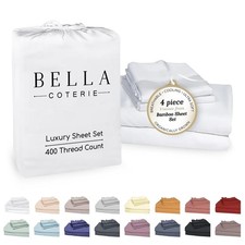 Bella Coterie Luxury Bamboo Viscose King Sheet Set White