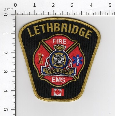 LETHBRIDGE FIRE DEPARTMENT   ALBERTA CANADA EMS FIREFIGHTING RESCUE PATCH