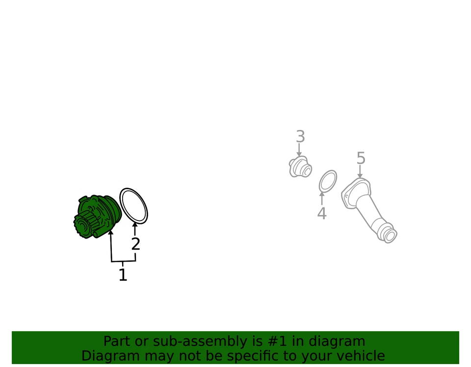 Conjunto de bomba de água Volkswagen genuíno 06A-121-012-G - Imagem 2 de 4