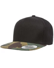 Yupoong 6-Panel Structured Flat Visor Classic Snapback Cap Plain Hat NEW 6089