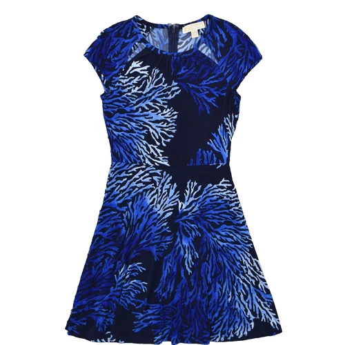 Abito donna Michael Kors taglia XS linea A blu lunghezza ginocchio casual poliestere