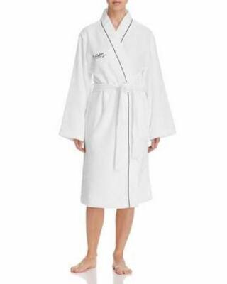 New Hudson Park Collection 'His' Robe Turkish Cotton Bath Robe 1 SIZE White $180
