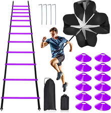 Pro Speed  Agility Training Set  Includes 12 Rung 20Ft Adjustable Agility Ladder