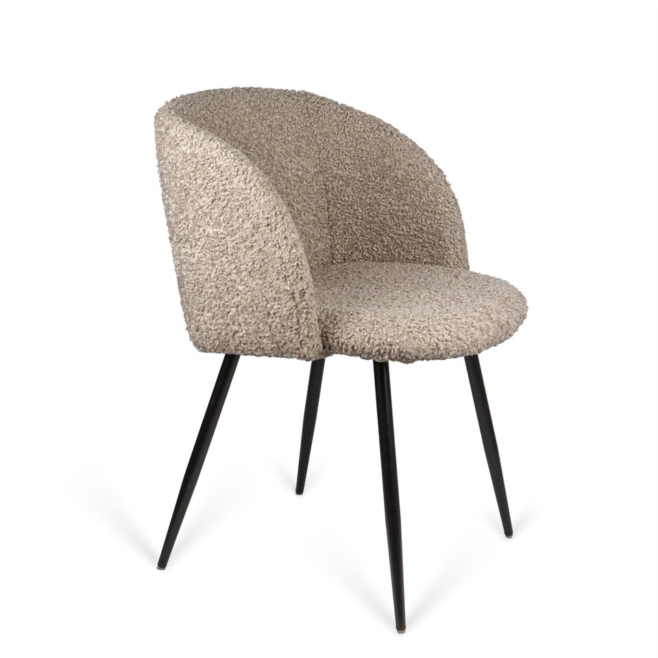 Set of 2 Dining Chair Upholstered Kitchen Dining Room Chair White/Light