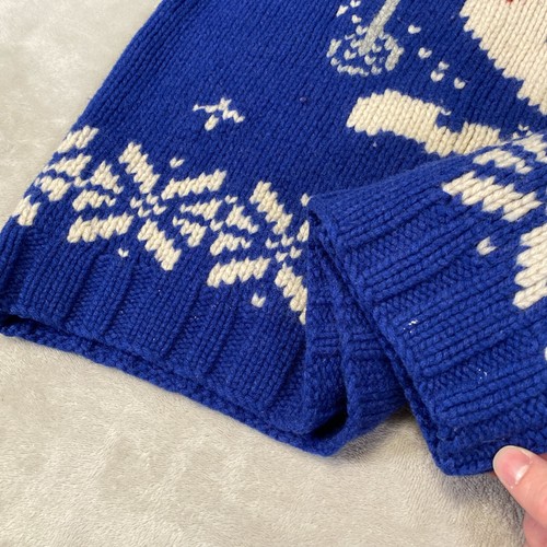 Lands’ End Ski Alpine Blue Lambswool Novelty Heavy Sweater Women's Size Medium - Picture 13 of 18