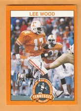 Lee Wood Tennessee Volunteers AUTO Signed 1990 Card Richmond Virginia