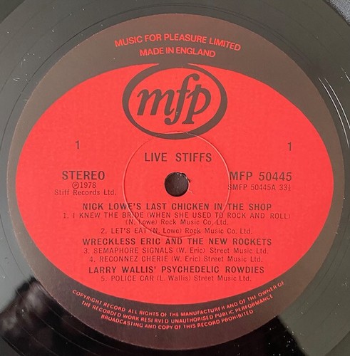 Live Stiffs Ian Dury Elvis Costello Nick Lowe Vinyl LP Stiff UK Import MFP 50445 - Picture 4 of 6