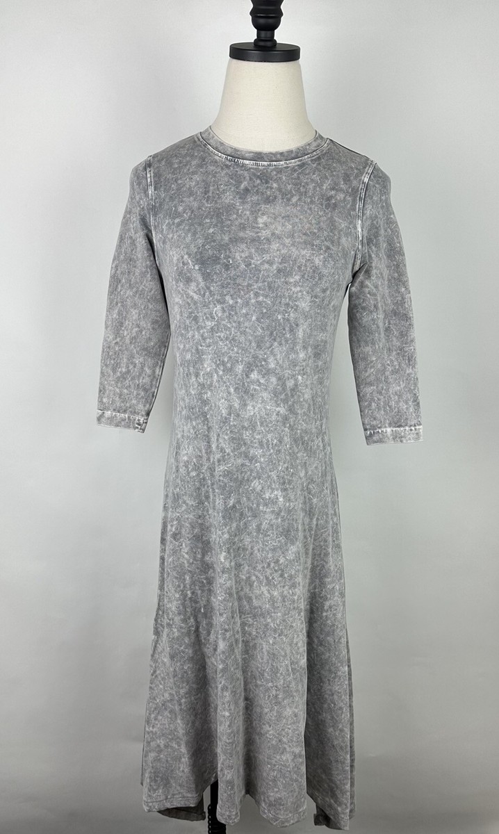 slim fit dress slacks Acid Wash Button-Front Sleeveless Dress 2X / Grey main image 1
