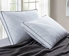 Peace Nest Set of 2 Gusseted Down Feather Bed Pillows King Size Pillow or Queen