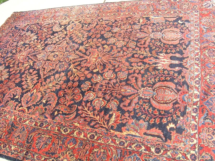 Antique Lilahan Bakhtiari Oriental Rug Carpet Transitional 7' x 10'6" Navy Blue - Image 2 of 4