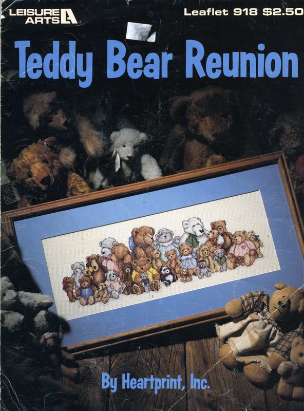 TEDDY BEAR REUNION, LEISURE ARTS CROSS STITCH LEAFLET