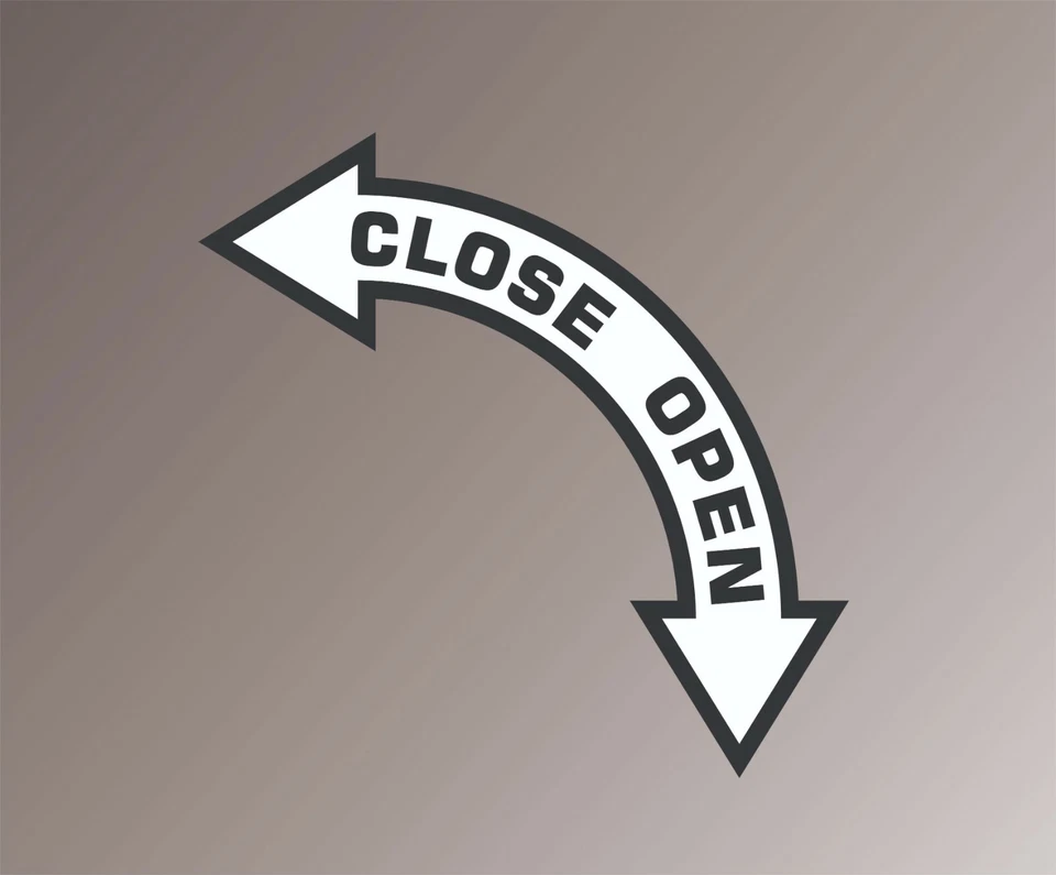 Aviations Safety ADHESIVE DECAL - DIRECTIONAL LATCH LABEL - OPEN RIGHT 3" x 3"