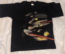 Vintage Childrens Boys Black Star Wars T Shirt