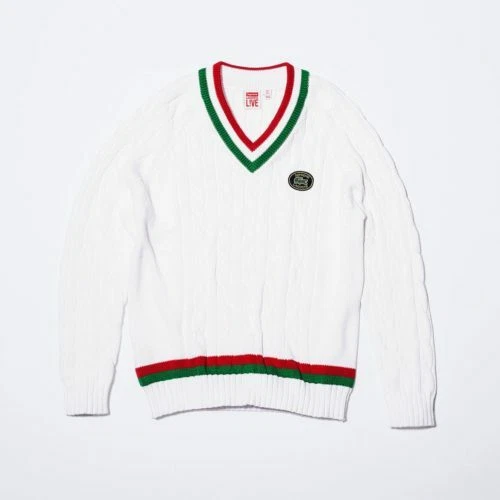 Pull de tennis Supreme Lacoste noir/blanc S/S 17