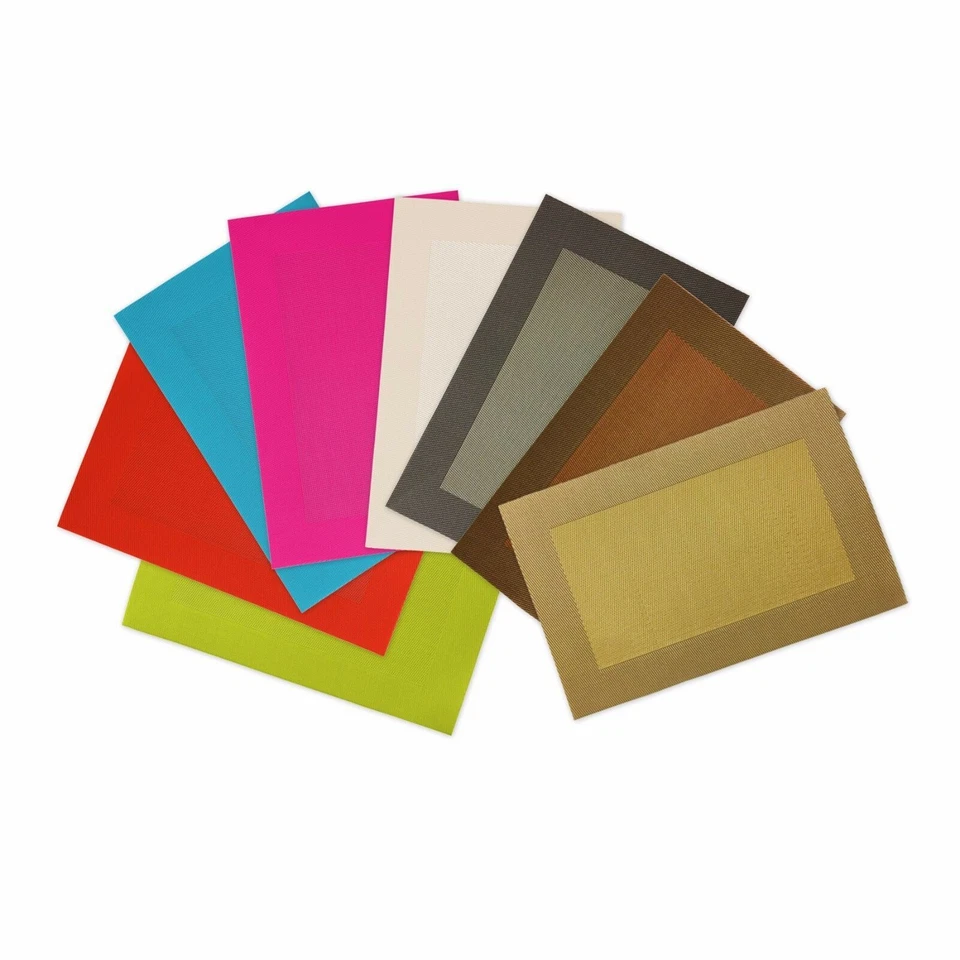 Juego de 4 manteles individuales de PVC con bordes tejidos, 12"x18", tapetes decorativos para vacaciones Foto 2 de 4