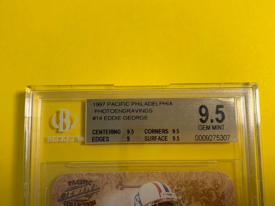 1997 Pacific Philadelphia Photoengravings #14 Eddie George BGS 9.5 GEM MINT - Image 3 of 4