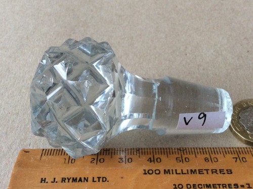 V9.ANTICO TAPPO DECANTER GEORGIANO TRASPARENTE VETRO SOFFIATO A MANO MASSICCIO - Foto 2 di 8