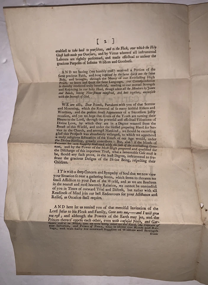 1755, PHILADELPHIA, QUAKER EPISTLE, LONDON MEETING, TO PENNSYLVANIA & NEW JERSEY - Image 3 of 4