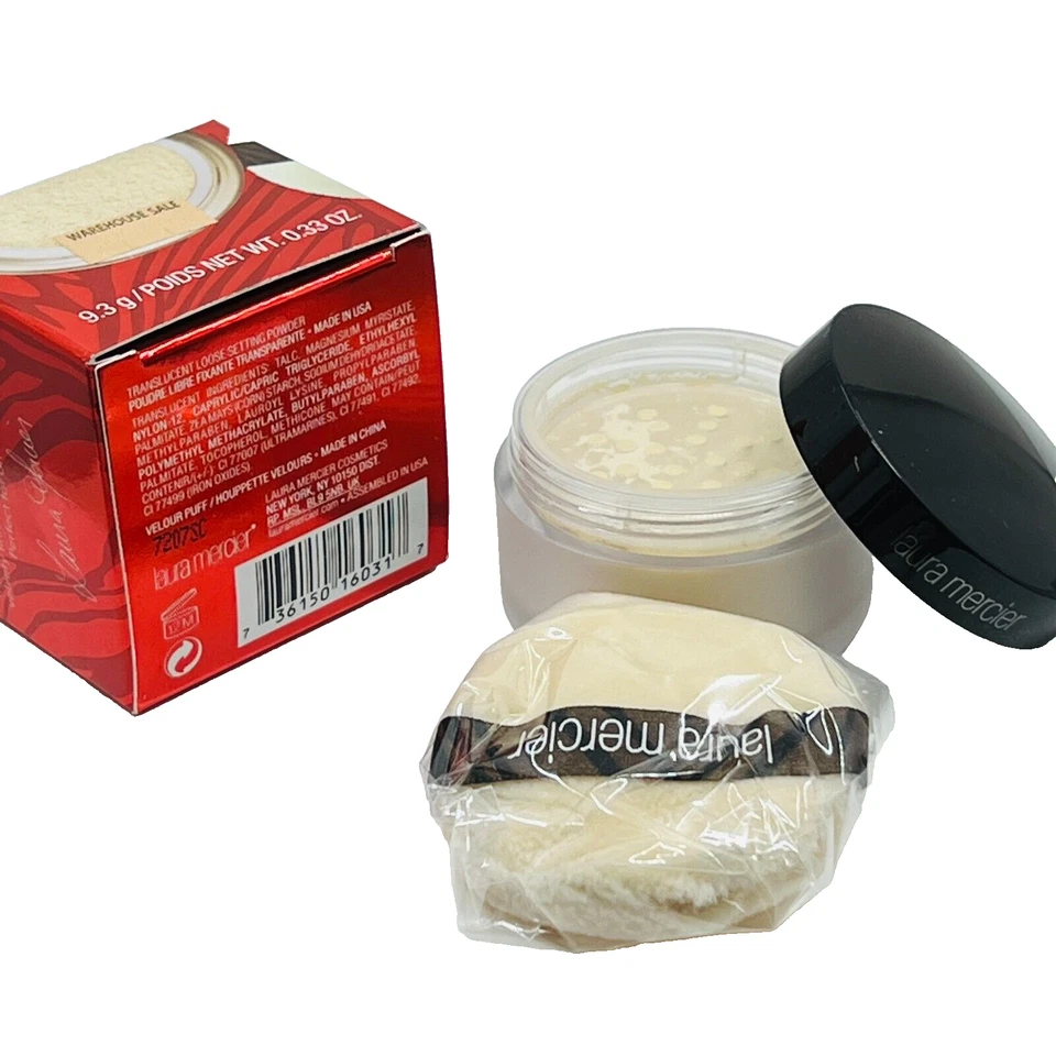 Laura Mercier translucent loose setting powder & Mini Velour Puff 0.33 oz NIB - Image 4 of 4