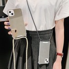 Etui na iPhone 16 15 14 Pro Max 13 12 X lustro akryl łańcuszek na telefon komórkowy case z paskiem