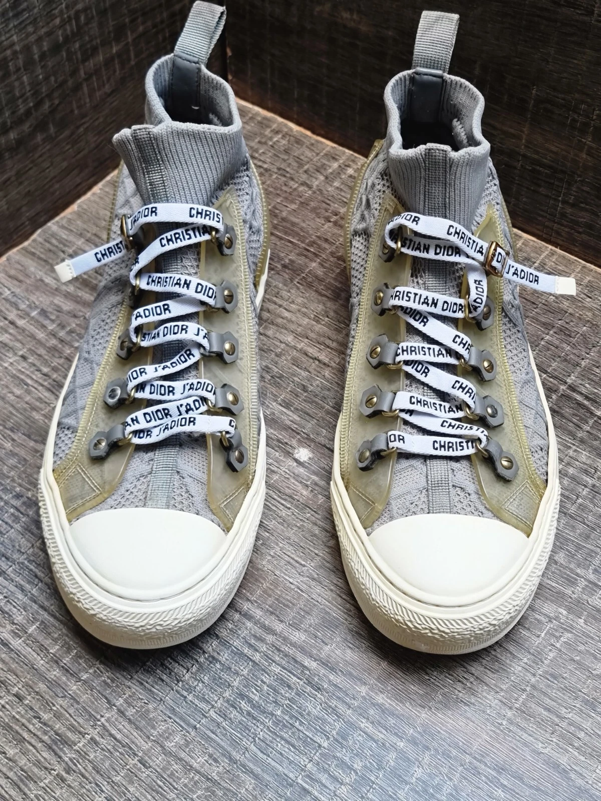Baskets femme Dior Walk’n’dior gris cannage maille technique taille 38