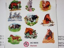 HEARTY CRAFTS - EASY 3D DESIGNS - "HORSES" HC9856 FOR CARDS  SCRAPBOOK