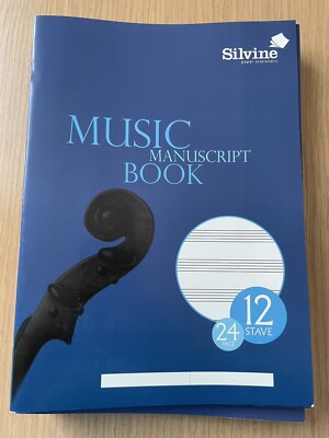 Two Silvine Music manuscript books - 12 Stave and 24 Pages each. Two copies.