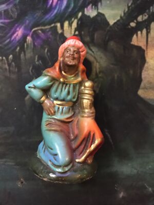 Antique Nativity Jasper Paper Mache West Germany 4.25 