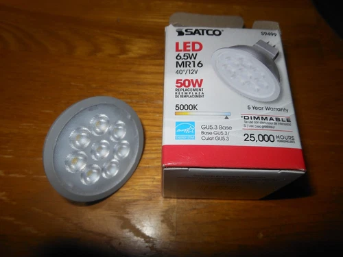 4 New Satco Led Light Bulbs 12V 6.5W MRI6 5000K Daylight Model S9499 Equals 50W - Picture 1 of 4