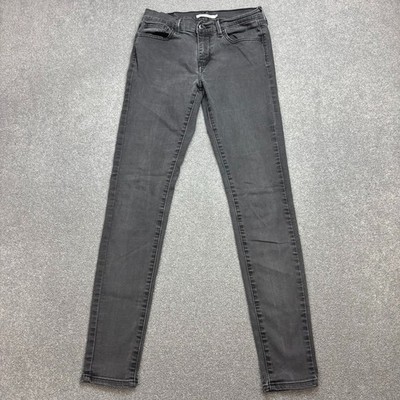 Levis 710 Jeans Damen 28x30 Grau Denim Black Tab Dark Wash Super Skinny Lady*