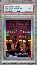 1997 Topps Chrome MICHAEL JORDAN Bulls Champions REFRACTOR #51 PSA 9 NO GREENING
