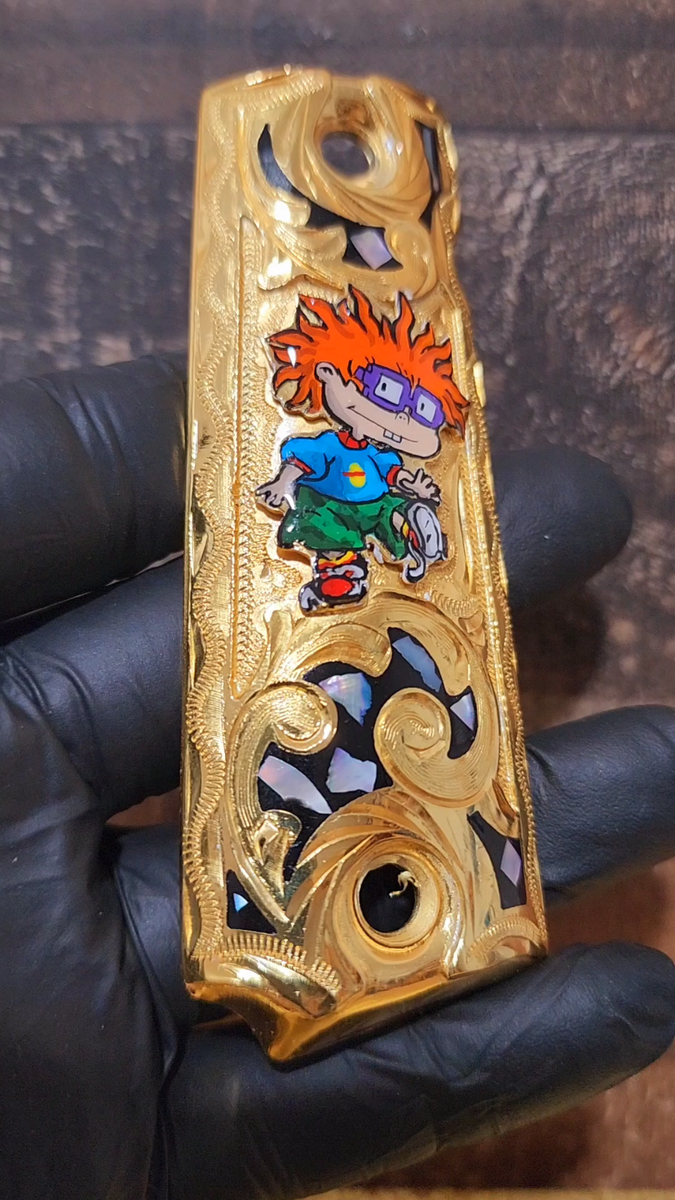 Rugrats Carlitos Chuckie Aventuras En Pañales Gold 1911 gun grips