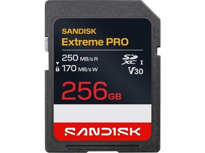 SANDISK 256GB Extreme PRO SD UHS-I Card - Up to 250MB/s Read Speed and 170MB/s