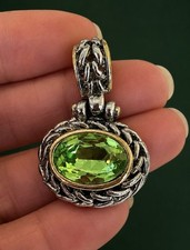Silver Pendant With Green Gemstone