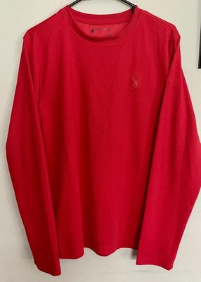 Spyder Active Men's Long Sleeve Black & Red performance Pullover Size M