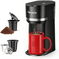 Single Serve Coffee Maker for K Cup and Ground Coffee Fast Brew One Cup Machine