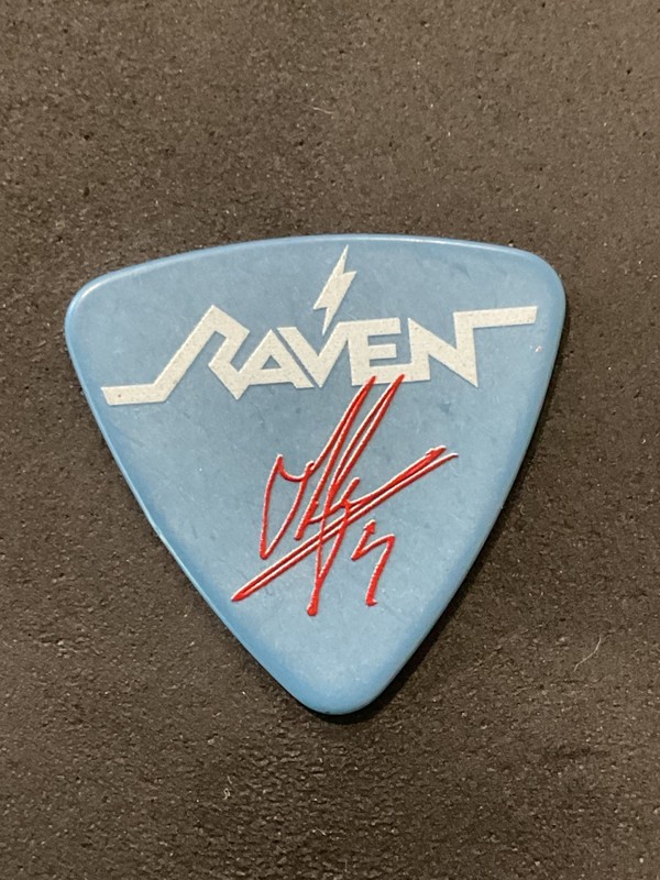 Mark Gallagher Raven Wiped Out Signature Logo Guitar Pick (R)