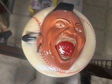 original c. 1950's MILWAUKEE BRAVES baseball team 8 X 8 CHALKWARE HANGING PLAQUE