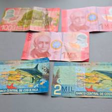 Lot billets Costa Rica 1 000 et 2 000 colones circulés non certifiés
