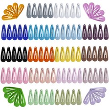 100 PCS 1.2 Inch 20 Colors Upgrade Snap Mini Metal Non Slip Hair Bow Clips
