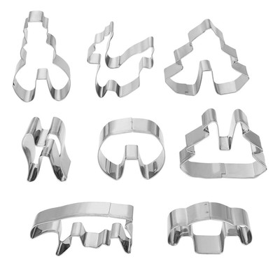  8pcs Nicht-Stall-Hitzefest aus Edelstahl Keks Kekskuchenformen Cutter 3d