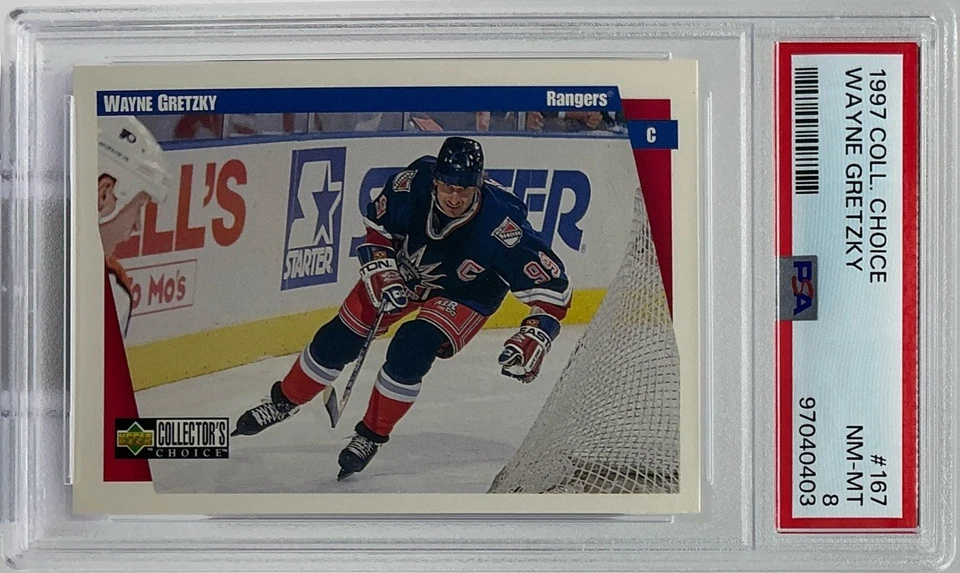 Wayne Gretzky PSA 8 1997-98 Collector's Choice #167 "Great One" New York Rangers - Image 3 of 4