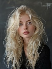 Platinum Blonde Wave 100 Human Hair Wig 13x4 Lace Front Wig 18Inch