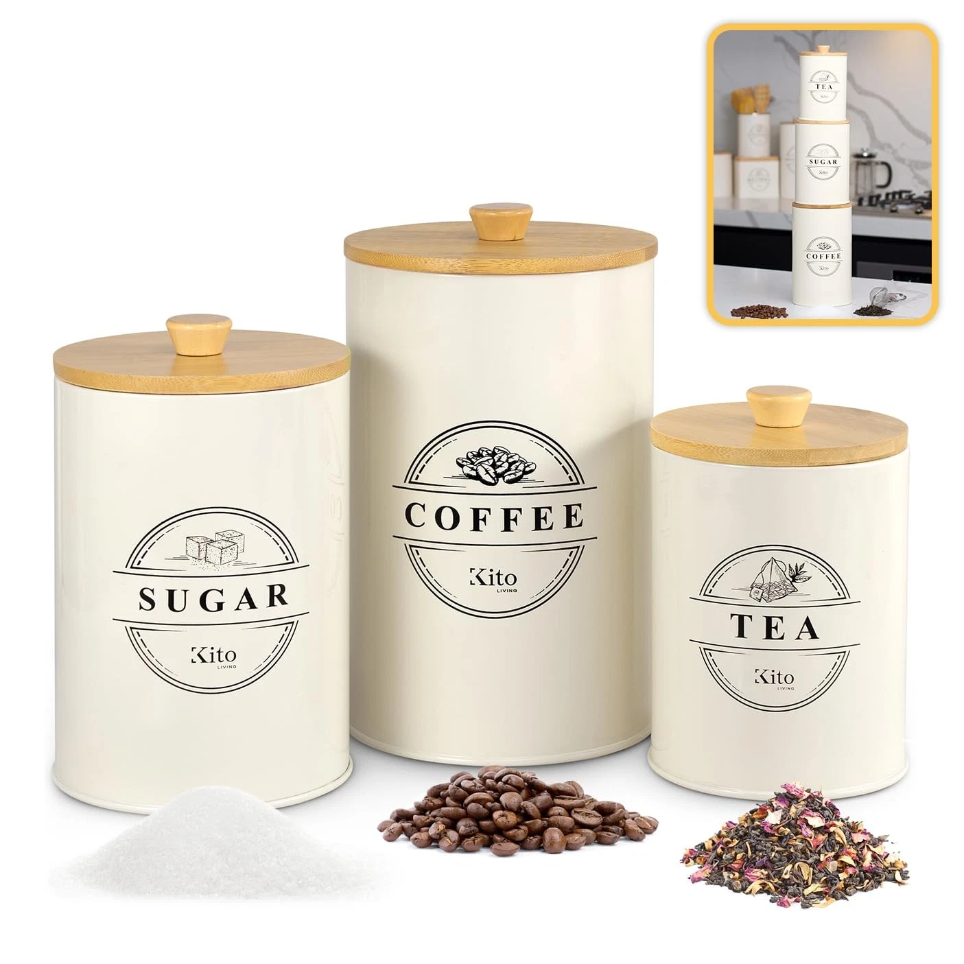 Canisters Sets for Kitchen Counter Storage and Organization - Scratch & Dent