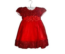 NEW Baby Girl's Birthday Party Sequined Dress w/ Matching Headband Size: 1-2 Red